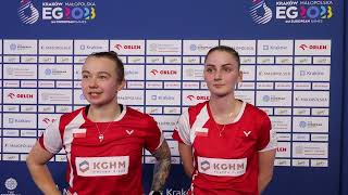 Dominika Kwaśnik /Kornelia Marczak po swoim pierwszym meczu na Igrzyskach Europejskich