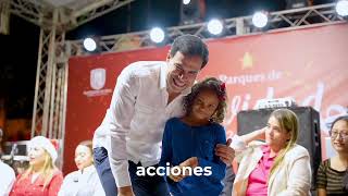 La magia de la Navidad llegó al llegó al Parque Ramón Cáceres de Moca con el encendido navideño.