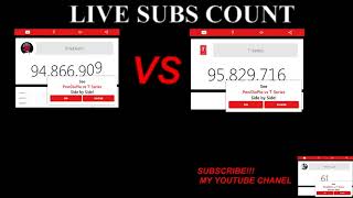 LIVE SUBS COUNT PEWDIEPIE VS T- SERIES