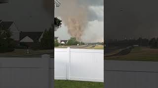 Close Range Intense Damaging Tornado Flying Debris - Greenwood, Indiana