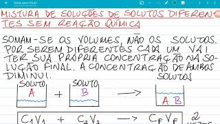 Mistura de soluções de solutos diferentes sem reação química