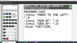 Iverse F Function on TI 83 and TI 84