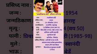 लक्ष्मीकांत बेर्डे जीवन परिचय | Laxmikant Berde Biography | #shortsfeed #ytshots  #laxmikantberde