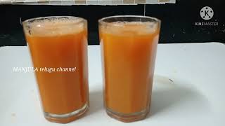 How to make carrot 🥕 juice in telugu // carrot🥕 juice