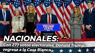 Con 277 VOTOS ELECTORALES, Donald Trump, regresa a la Casa Blanca