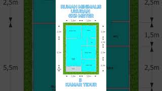 Denah rumah ukuran 6x9 Meter  , 3 kamar tidur #shorts #rumahminimalis #desainrumah