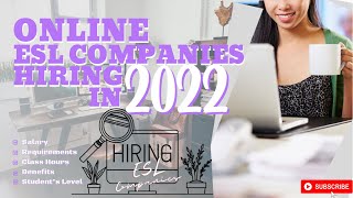 ONLINE ESL COMPANIES HIRING IN 2022 | Liezel Oh