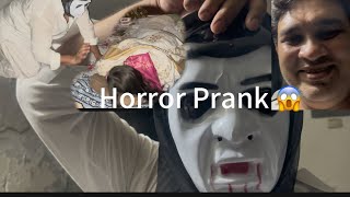 HORROR PRANK WITH MINSA😱| Minsa bed se gir ge #funny #viral #funnylaugh #vlog #horrorstories #prank