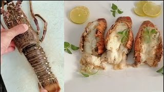 اسهل طريقة لتنظيف وتحضير اللوبستر الشارخة Broiled Lobster 烤龙虾