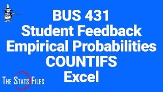 M3A1-4 Empirical Count Probabilities using Excel