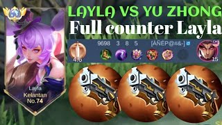 LAYLA VS YU ZHONG❗BUILD ONE SHOT ENEMY DELETE! CRAZY DAMAGE 💯 | build top 1 global Layla