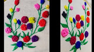 Hand Embroidery: Bullion knot Stitch.