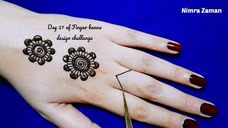 Day 27 of Finger henna design challenge | simple one finger mehndi design | beautiful mehndi 2025