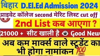 Bihar Deled Private College Second Merit List Kab Aayega | Bihar Deled Private College  List 2024