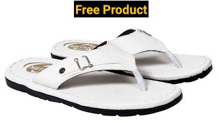 Free Men's Stylish Whie Synthetic Leather Casual Slipper Unboxing And Review Video l Real Review