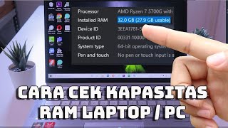 Cara Mengetahui Kapasitas Maksimal RAM Laptop