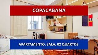 AP1028 - Posto 6, Copacabana, Lindo apartamento, sala, 2 quartos, mobiliado.