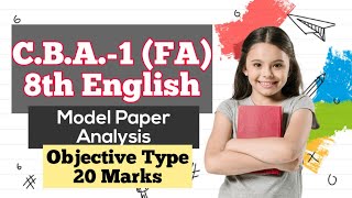 C.B.A-1(F A) 8th English Model Question Paper for Practice..from Unit 1&2