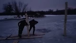 Забивання стовпів,Індійським способом.