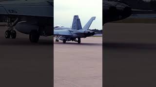 (HEADPHONES WARNING) #navy ❤️ Two F18's fueled up and gone! #f18 #aviation