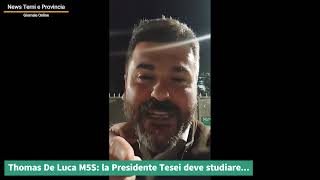 Thomas De Luca M5S: la Presidente Tesei deve studiare...