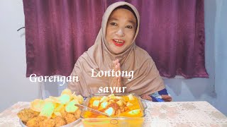 Mukbang lontong sayur dan gorengan‼️pedes nya nampol🔥