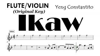 IKAW Flute Violin Easier Notation Sheet Music Backing Track Partitura Yeng Constantino