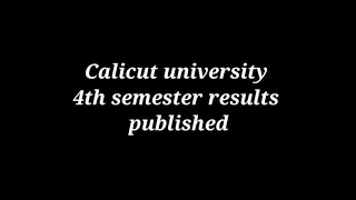 Calicut university 4th sem result published