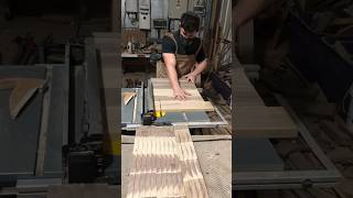 Cutting a board to make a End grain brick pattern meat board￼￼. ………………………………………………………… #woodworking