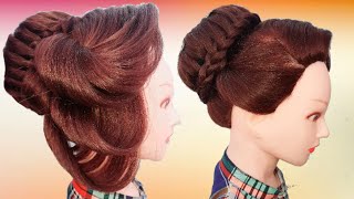 Gorgeous bridal hair bun | front Puff hairstyle | front puff |bridal jura hairstyle |