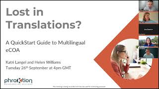 P2P Webinar 26/9/23: Lost in translation - A quick guide to multilingual eCOA.