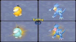 Pokemon Go: Evolving Normal & Shiny Psyduck into Normal & Shiny Golduck