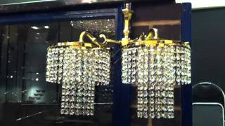 2 lamp crystal wall light