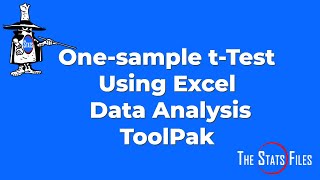 How to do a 1 sample t-test hypothesis test for the mean using Excel Data Analysis ToolPak t-test