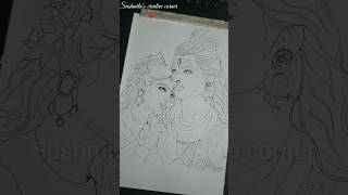 outline drawing of Lord Shiv and Parvati 🤗 #drawing #outlinedrawing #ytshorts #shorts #art #shiv