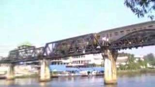 A train coming over the Bridge over the River Kwai