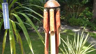 Batu Bamboo Wind Chime, large red