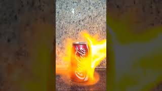 Explosion Coca Cola cans with Fire TUBE🔥 😱 #fyp #viral #foryou #burn #cocacola #fire #burn #danger