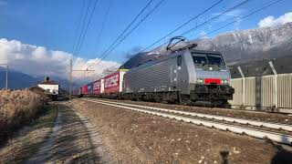 FERROVIA DEL BRENNERO IN 4K. Solo merci nei pressi di Laives (BZ). #taurus #vectron #treno #trains