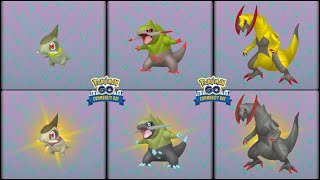 Pokemon Go: Evolving Normal & Shiny Axew into Fraxure & Haxorus (Community Day Breaking Swipe)