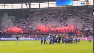 HFC Pyroshow in Magdeburg (1.FC Magdeburg - Hallescher FC 2:1 | 16.08.15)