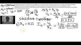 Ideal Electric Transformers Sample Calculation