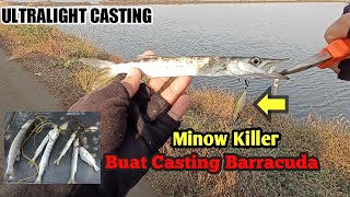 ULTRALIGHT CASTING BARRACUDA || Tambak jebol sedari