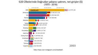 G20 Ülkelerinde Doğrudan yabancı yatırım, net girişler ($)(1975 - 2018)