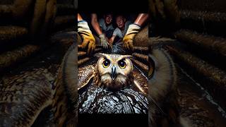 Amazing Owl Rescue from Drain #shorts