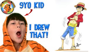 9yo Autistic Savant Draws - Monkey D Luffy | One Piece