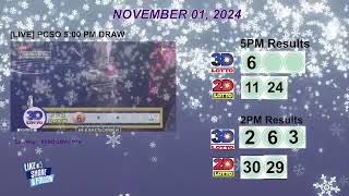 [LIVE] PCSO 5:00 PM DRAW - NOVEMBER 01, 2024 LOTTO RESULTS