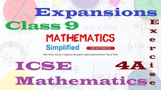 Expansions | ICSE Mathematics Class 9 | Chapter 4 - Exercise 4A