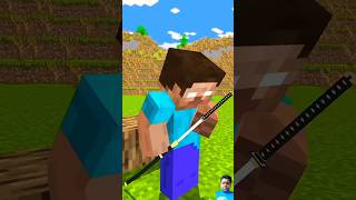 HELP Herobrine Cut Wood with Katana VS Monster School students (Bones - Imagine Dragons) #shorts