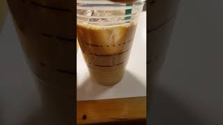 Ice coffee from Starbucks with decorations  plastic cup.